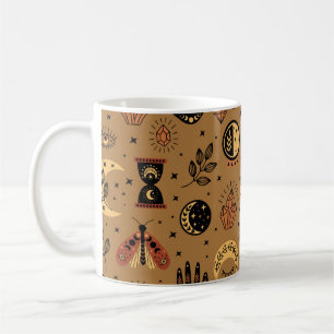 Nahtloses Muster mit magischen Elementen Kaffeetasse