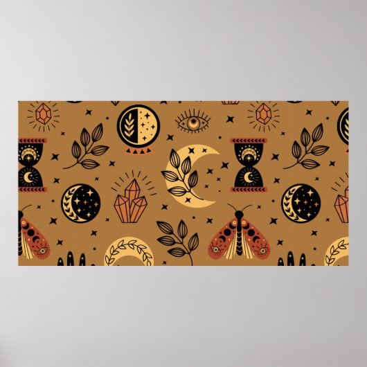 Nahtloses Muster mit magischen Elementen Poster (Vorne)