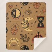 Nahtloses Muster mit magischen Elementen Sherpadecke (Vorderseite)