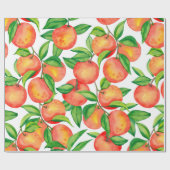 Nahtloses Muster mit Mandarinen in Aquarellfarbe Geschenkpapier (Flach)