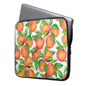 Nahtloses Muster mit Mandarinen in Aquarellfarbe Laptopschutzhülle (Vorderseite Links)