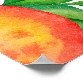 Nahtloses Muster mit Mandarinen in Aquarellfarbe Poster (Ecke)