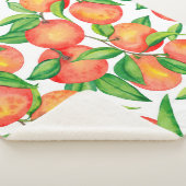 Nahtloses Muster mit Mandarinen in Aquarellfarbe Sherpadecke (3/4)