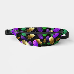 Nahtloses Muster mit Mardi Gras-Federn Bauchtasche