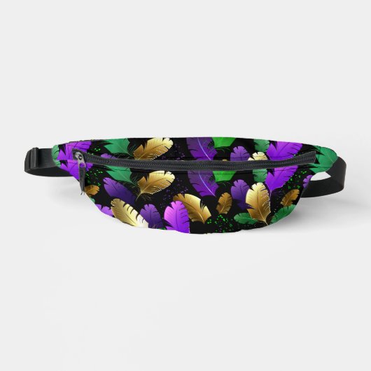 Nahtloses Muster mit Mardi Gras-Federn Bauchtasche (Vorderseite)