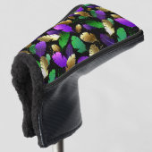 Nahtloses Muster mit Mardi Gras-Federn Golf Headcover (3/4 Vorderseite)