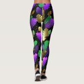 Nahtloses Muster mit Mardi-Gras-Federn Leggings (Rückseite)