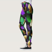 Nahtloses Muster mit Mardi-Gras-Federn Leggings (Links)