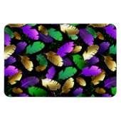 Nahtloses Muster mit Mardi Gras-Federn Magnet (Horizontal)
