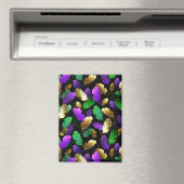 Nahtloses Muster mit Mardi Gras-Federn Magnet (In Situ (Geschirrspüler))