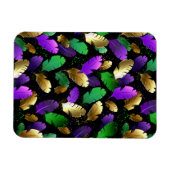 Nahtloses Muster mit Mardi Gras-Federn Magnet (Horizontal)