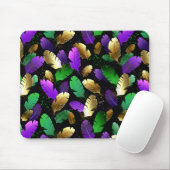 Nahtloses Muster mit Mardi Gras-Federn Mousepad (Mit Mouse)