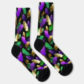 Nahtloses Muster mit Mardi Gras-Federn Socken (Rechts)