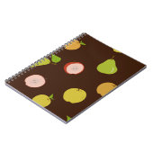 Nahtloses Muster mit mehrfarbigen Äpfeln und Erbse Notizblock (Linke Seite)