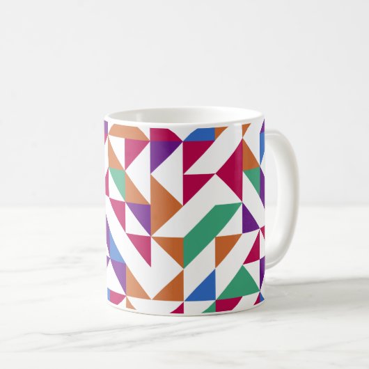 Nahtloses Muster mit mehrfarbiger Geometrie Kaffeetasse (VorderseiteRechts)