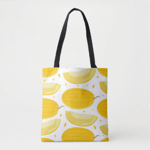 Nahtloses Muster mit Melonen. Doodle Früchte. Vint Tasche