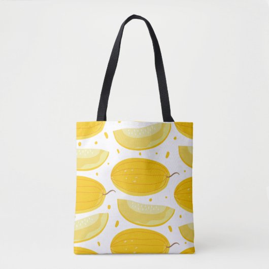 Nahtloses Muster mit Melonen. Doodle Früchte. Vint Tasche (Vorderseite)
