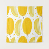 Nahtloses Muster mit Melonen. Doodle Früchte. Vint Wandteppich (Vorderseite (Horizontal))