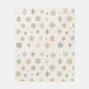 Nahtloses Muster mit minimalistischen Schneeflocke Fleecedecke