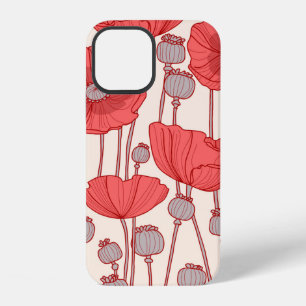 Nahtloses Muster mit Mohn. iPhone 12 Hülle