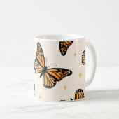 Nahtloses Muster mit monarchischen Schmetterlingen Kaffeetasse (VorderseiteRechts)