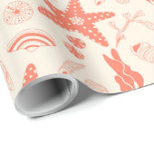 Nahtloses Muster mit Muscheln, die Papier umwickel Geschenkpapier (Rolleneckpunkt)