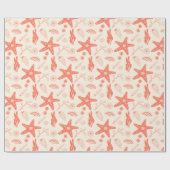 Nahtloses Muster mit Muscheln, die Papier umwickel Geschenkpapier (Flach)