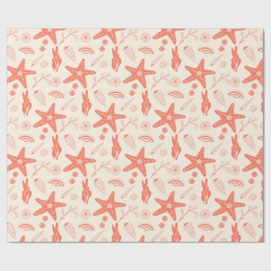 Nahtloses Muster mit Muscheln, die Papier umwickel Geschenkpapier (Flach)