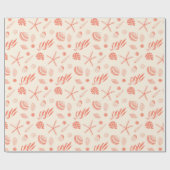 Nahtloses Muster mit Muscheln, die Papier umwickel Geschenkpapier (Flach)