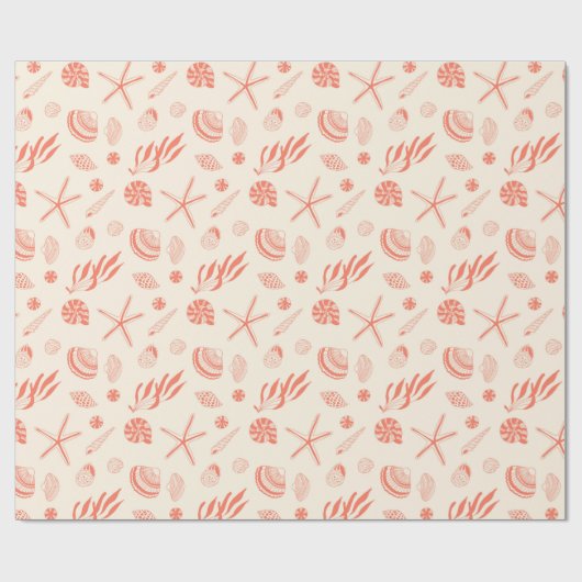 Nahtloses Muster mit Muscheln, die Papier umwickel Geschenkpapier (Flach)