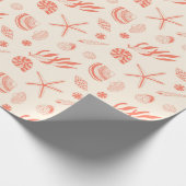 Nahtloses Muster mit Muscheln, die Papier umwickel Geschenkpapier (Ecke)