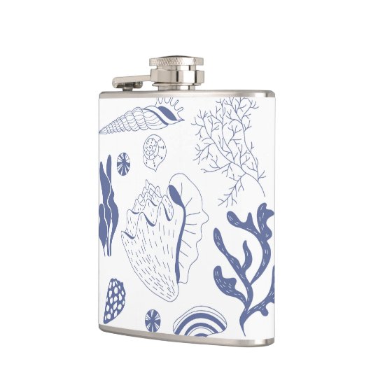 Nahtloses Muster mit Muscheln Flachmann (Links)