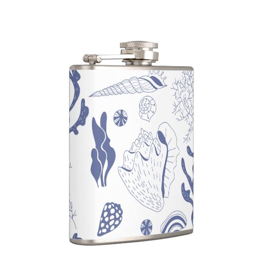 Nahtloses Muster mit Muscheln Flachmann (Rechts)