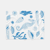 Nahtloses Muster mit Muscheln Fleecedecke (Vorderseite (Horizontal))