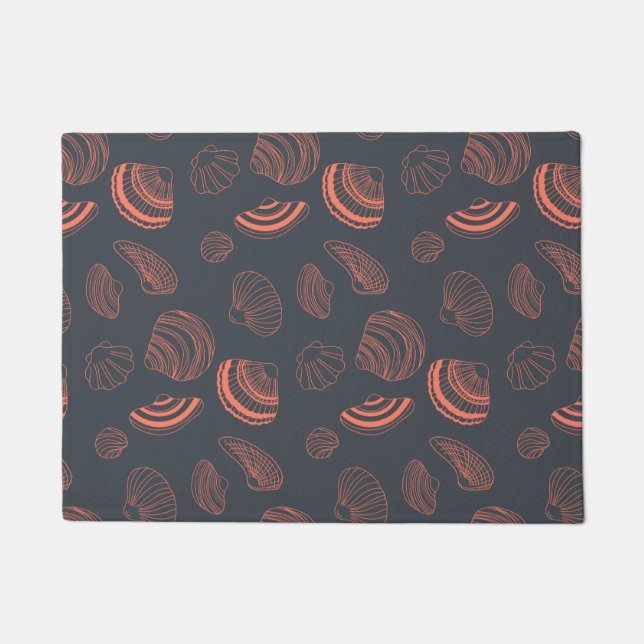 Nahtloses Muster mit Muscheln Fußmatte (Vorderseite)