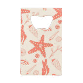 Nahtloses Muster mit Muscheln Geldbeutel Flaschenöffner (Rückseite)