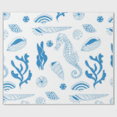 Nahtloses Muster mit Muscheln Geschenkpapier (Flach)