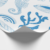 Nahtloses Muster mit Muscheln Geschenkpapier (Ecke)