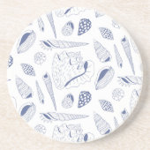 Nahtloses Muster mit Muscheln Getränkeuntersetzer (Vorne)