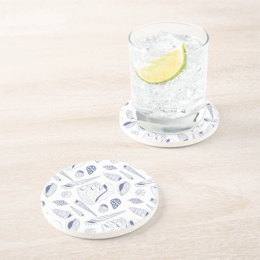 Nahtloses Muster mit Muscheln Getränkeuntersetzer (Seite)