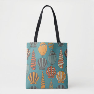 Nahtloses Muster mit Muscheln, handgezeichnete Sym Tasche