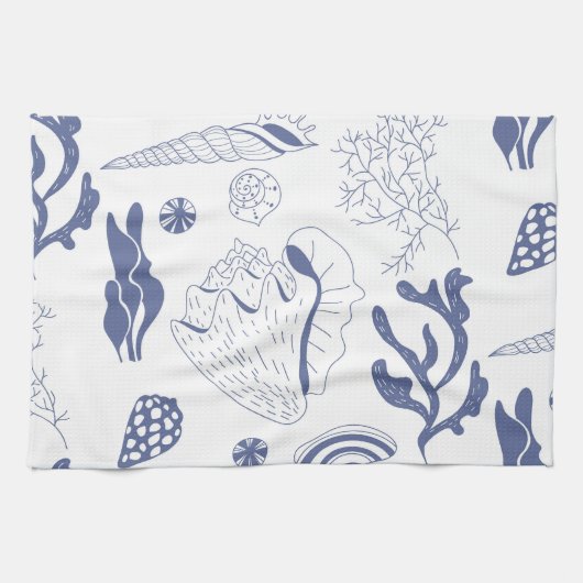 Nahtloses Muster mit Muscheln Handtuch (Horizontal)