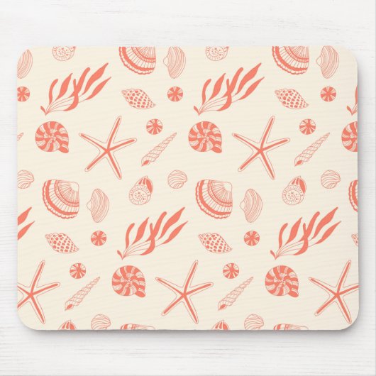 Nahtloses Muster mit Muscheln Mousepad (Vorne)