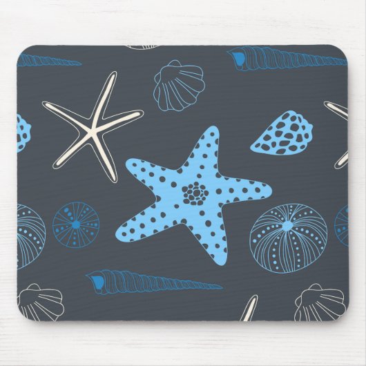 Nahtloses Muster mit Muscheln Mousepad (Vorne)