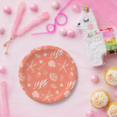 Nahtloses Muster mit Muscheln Pappteller (Party)