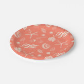 Nahtloses Muster mit Muscheln Pappteller (Schrägansicht)