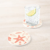 Nahtloses Muster mit Muscheln Sandstein Untersetzer (Seite)