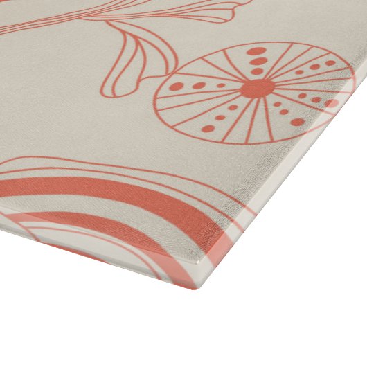 Nahtloses Muster mit Muscheln Schneidebrett (Ecke)