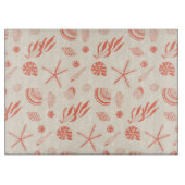 Nahtloses Muster mit Muscheln Schneidebrett (Vorderseite)