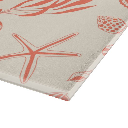 Nahtloses Muster mit Muscheln Schneidebrett (Ecke)